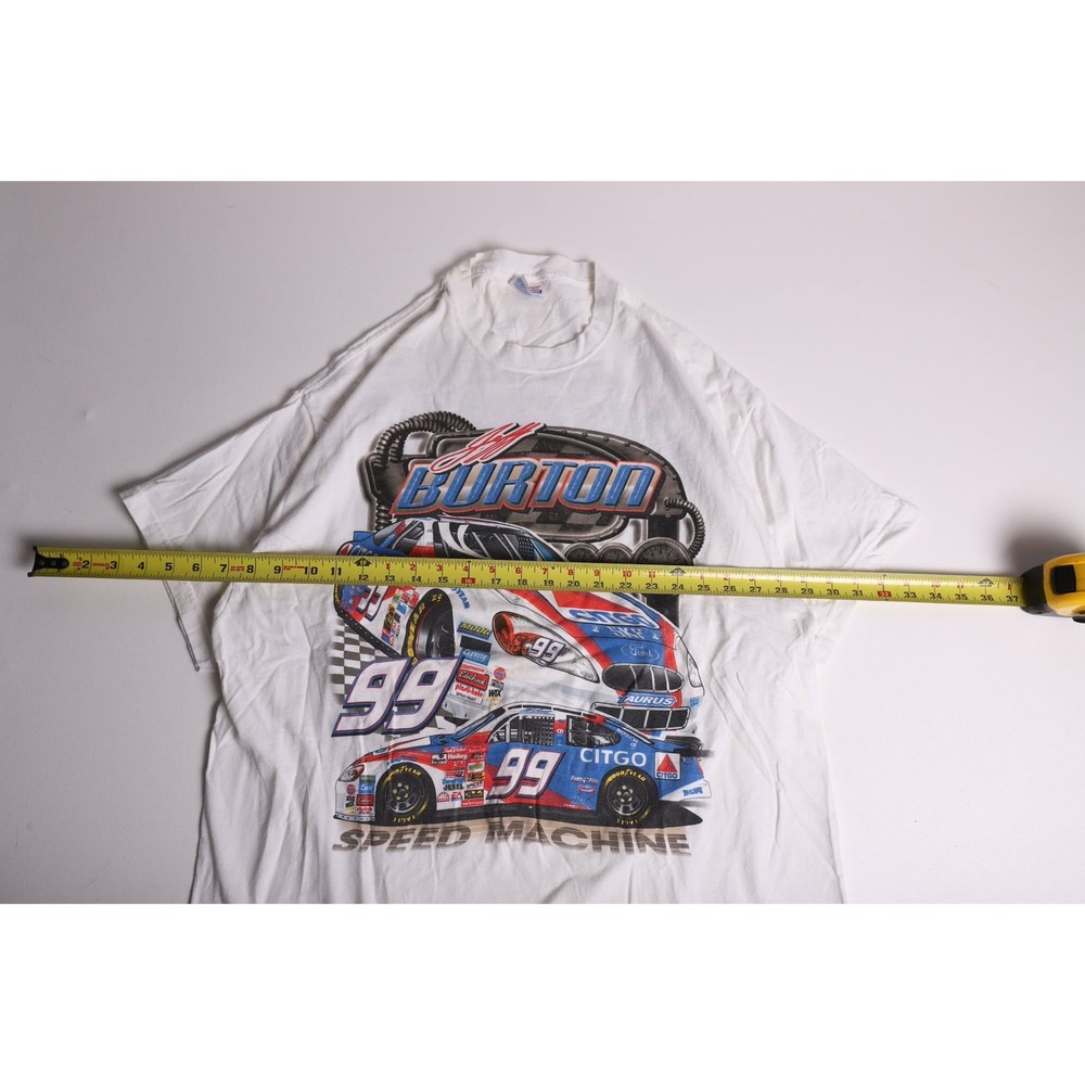 Vintage Jeff Burton NASCAR Citgo Racing T-Shirt White XL 99 Speed Machine Hanes - Picture 8 of 8